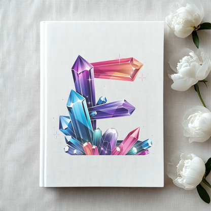 Crystal Inspired Initial 'E' Hardcover Notebook