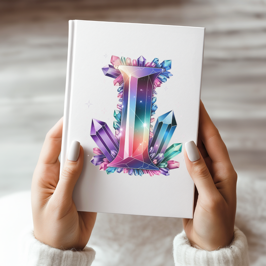 Crystal Inspired Initial 'I' Hardcover Notebook