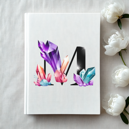 Crystal Inspired Initial 'M' Hardcover Notebook