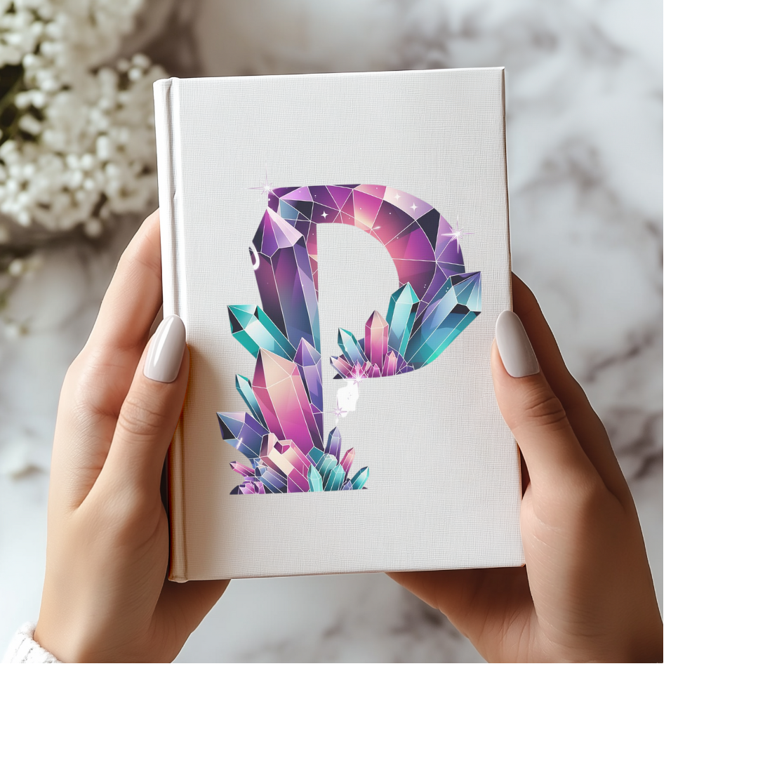 Crystal Inspired Initial 'P' Hardcover Notebook