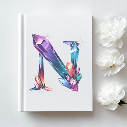 Crystal Inspired Initial 'N' Hardcover Notebook