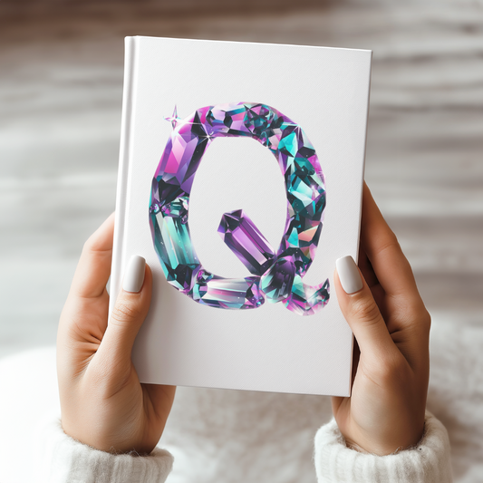 Crystal Inspired Initial 'Q' Hardcover Notebook