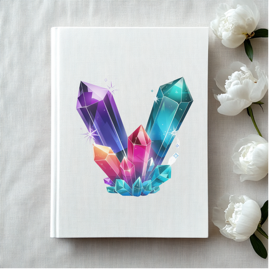 Crystal Inspired Initial 'V' Hardcover Notebook