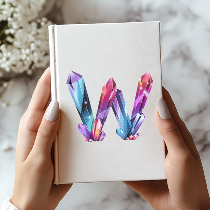 Crystal Inspired Initial 'W' Hardcover Notebook