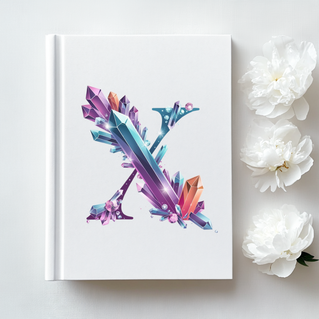 Crystal Inspired Initial 'X' Hardcover Notebook