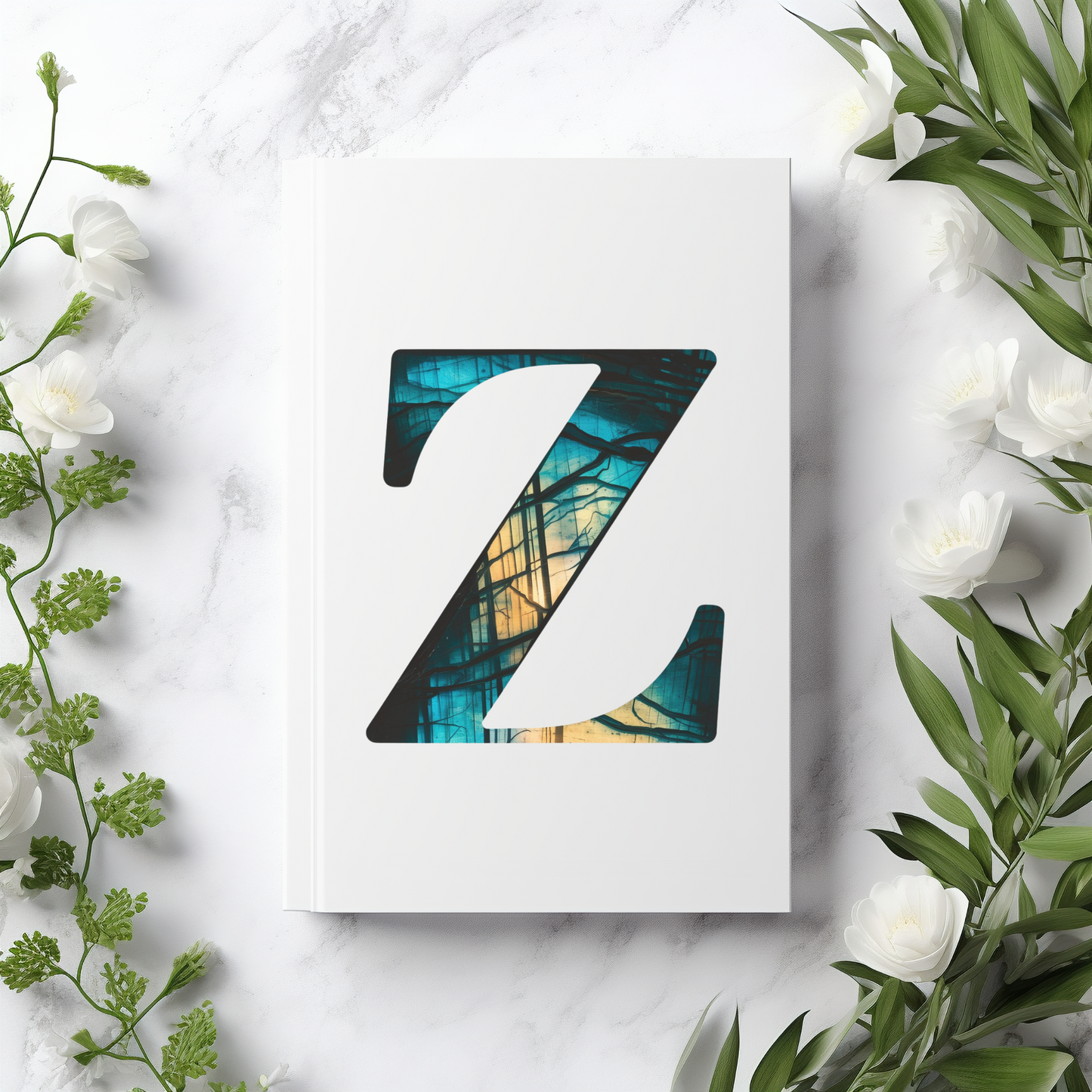 Labradorite Inspired Initial 'Z' Hardcover Notebook