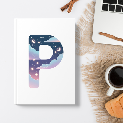 Celestial Dreams Initial 'P' Hardcover Notebook